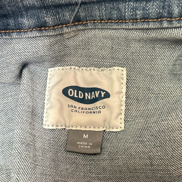 Old Navy Women’s Size M Jacket Classic Denim Blue Trucker Jean Pockets Western - Picture 8 of 15